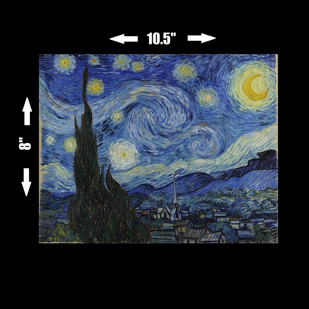STARRY NIGHT - Large Vinyl Sticker - Laptop Wall Art Vincent Van Gogh Painting